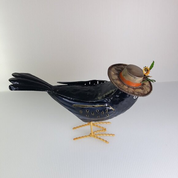 Metal Witch and Bird Bobble Head Figurines On Springs Farmhouse Halloween Fall - Picture 13 of 15